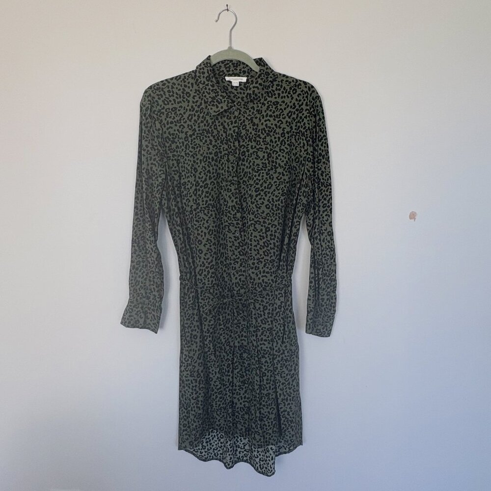 beachlunchlounge collection Green Leopard Print Dress with tie-waist XL